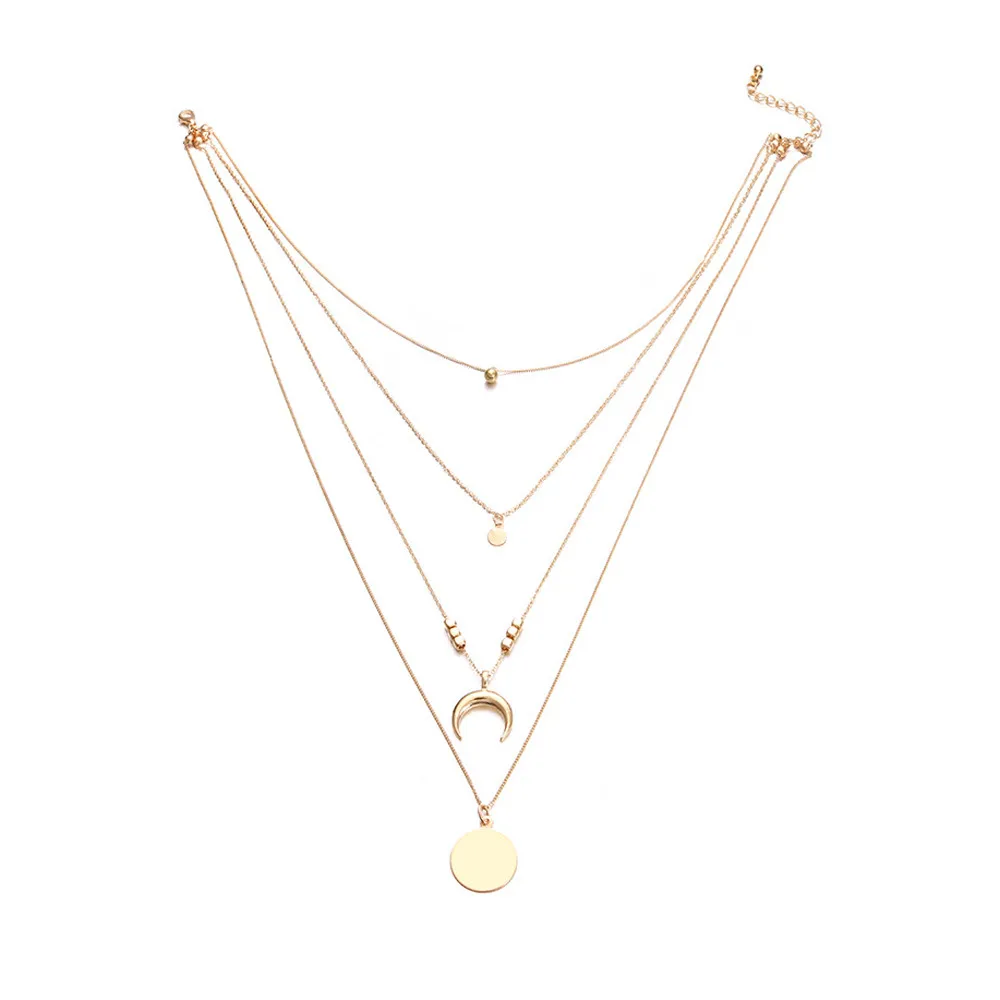 Модное тонкое изогнутое ожерелье с полумесяцем, женская серебряная с золотом цепь, чокер, женское ожерелье с лунами, ювелирное изделие, подвеска а30