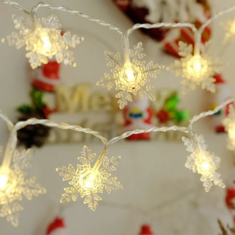 Long LED Lights String Fairy Light Christmas Tree Snow Flakes Party Home Wedding Garden Garland Decorations