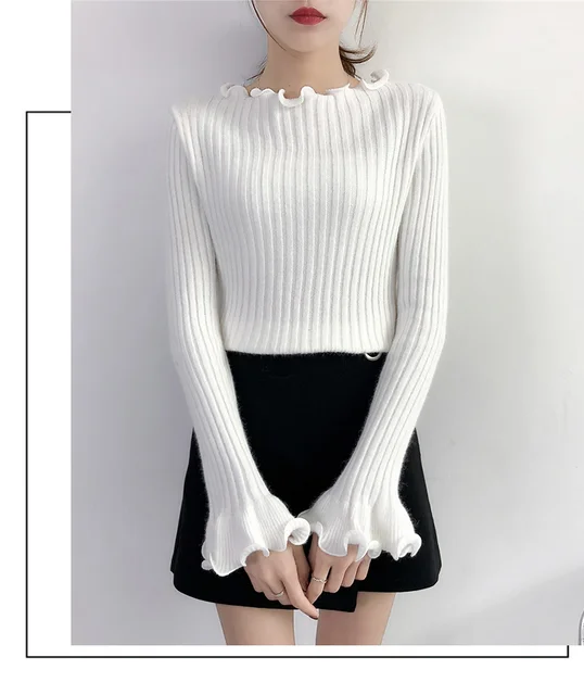 Wysokiej jakości jesień zima sweter kobiety swetry moda damska solidna Ruffles pełna Flare rękawem swetry z długim rękawem dla kobiet 2018 tanie tanio Komputery dzianiny O-Neck Stałe Pani urząd BH8116 Wiskoza Nylon viscose nylon Standardowych Brak Regularne DAIZHIYUE Wysokiej jakości jesień zima sweter kobiety swetry moda damska solidna Ruffles pełna Flare rękawem swetry z długim rękawem dla kobiet 2018 tanie tanio Komputery dzianiny O-Neck Stałe Pani urząd BH8116 Wiskoza Nylon viscose nylon Standardowych Brak Regularne DAIZHIYUE
