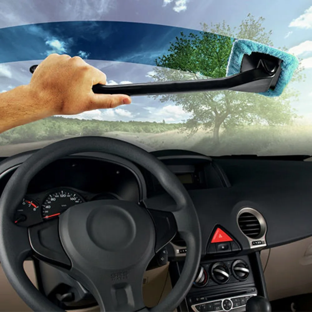 Микрофибра Авто очиститель окна автомобиля-Стайлинг длинная ручка щетка очиститель ветрового стекла Автомойка глиняная панель полировальная губка для чистки ткани