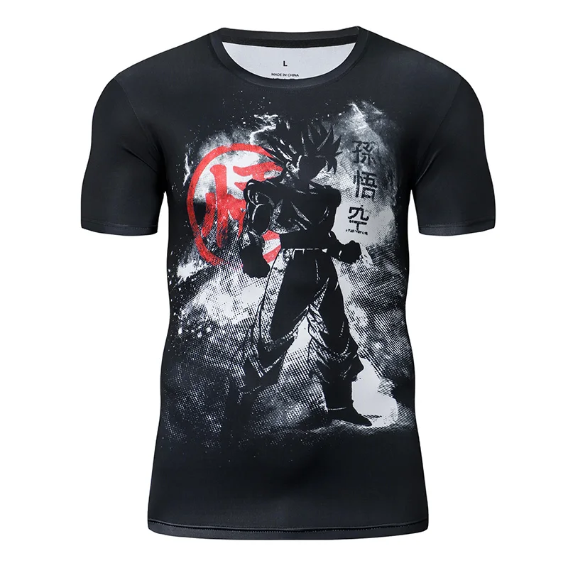 

Dragon Ball Goku funny T shirt 3D Comics Compression Top anti-deformation anti-pilling Tee Fashion Streetwear Casual Men T-Shirt