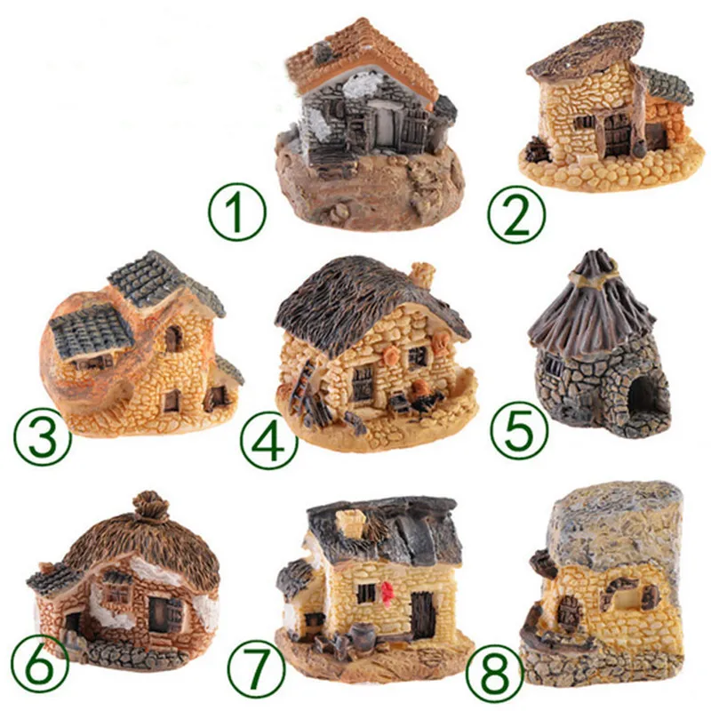 

XBJ012 New Styles 1PC Micro Cottage Landscape Decoration For DIY Resin Crafts Stone House Fairy Garden Miniature Craft