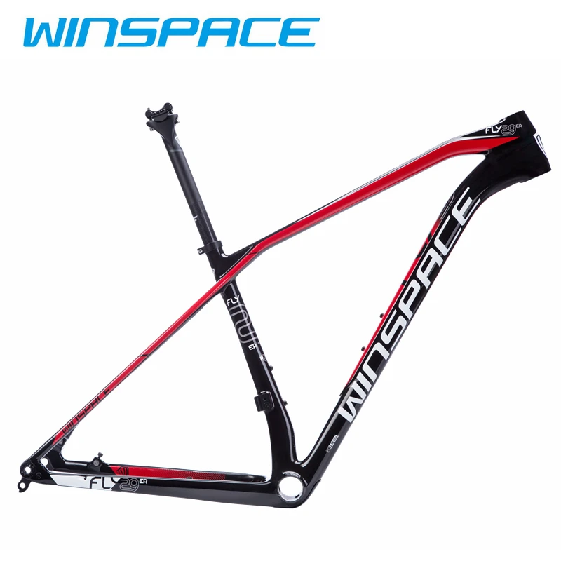 Discount WINSPACE FLY 29er MTB bike frame carbon fiber bicycle frame carbon XC frame 1160g 1