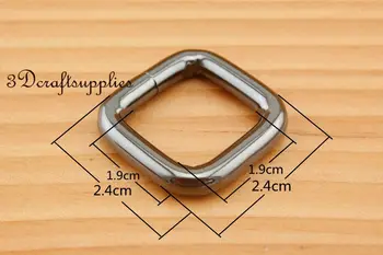 

Rectangle Rings webbing Belt buckle gunmetal purse ring 3/4 inch 14pcs U187