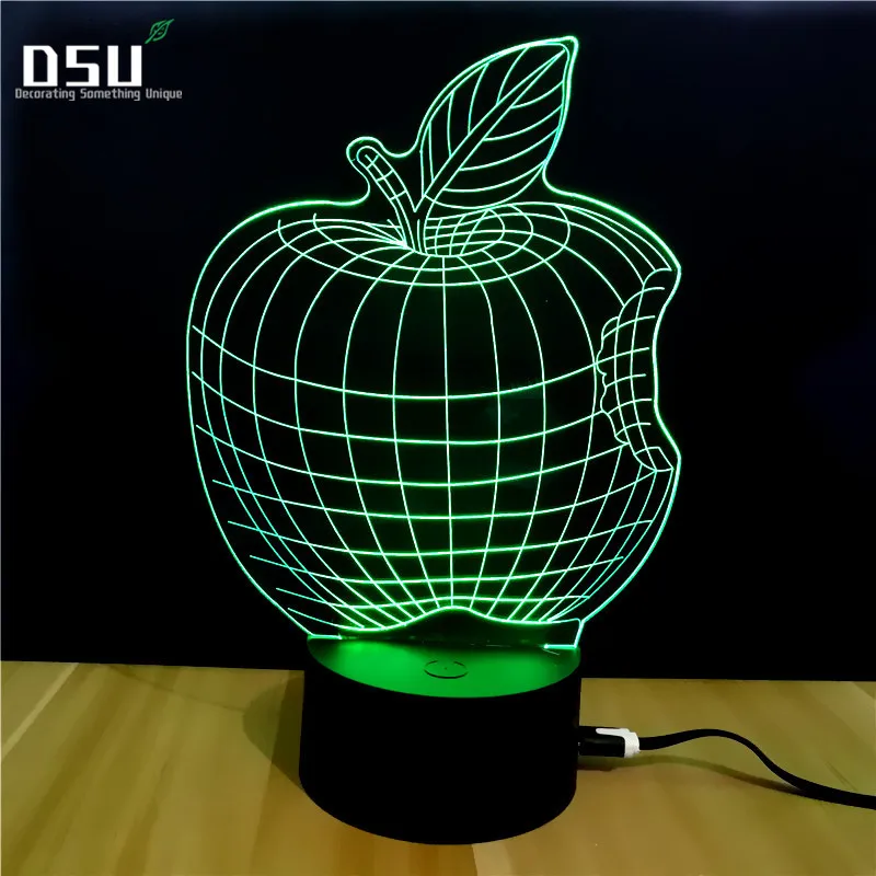 

Color Changing USB Lamp Night Light Colorful Apple LED 3D Three-dimensional Desk Lamp Visual LED Novelty Lighting Touch Control