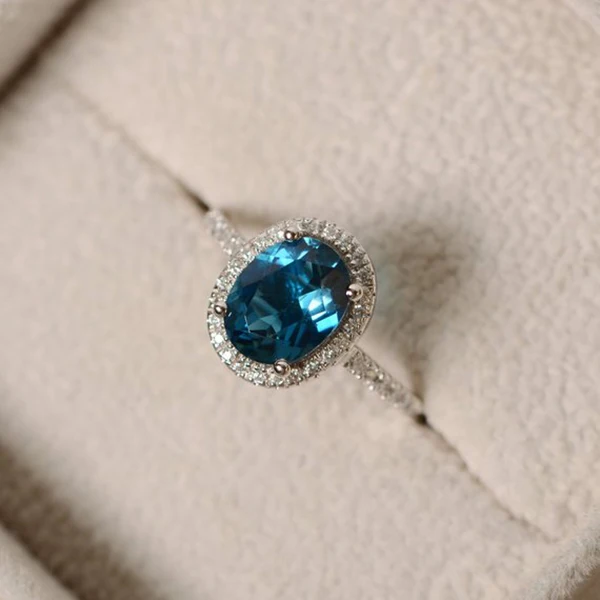 Красочные фиолетовый зеленый воды синий женский Кристалл Циркон кольцо ювелирное обручальное кольцо обещание на помолвку кольца для женщин - Цвет основного камня: Синий