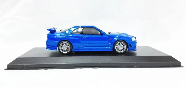 Зеленый светильник 1:43 BRIAN'S 2002 NISSAN SKYLINE GT-R бутик сплава игрушки для детей Детские игрушки модель оригинальная коробка