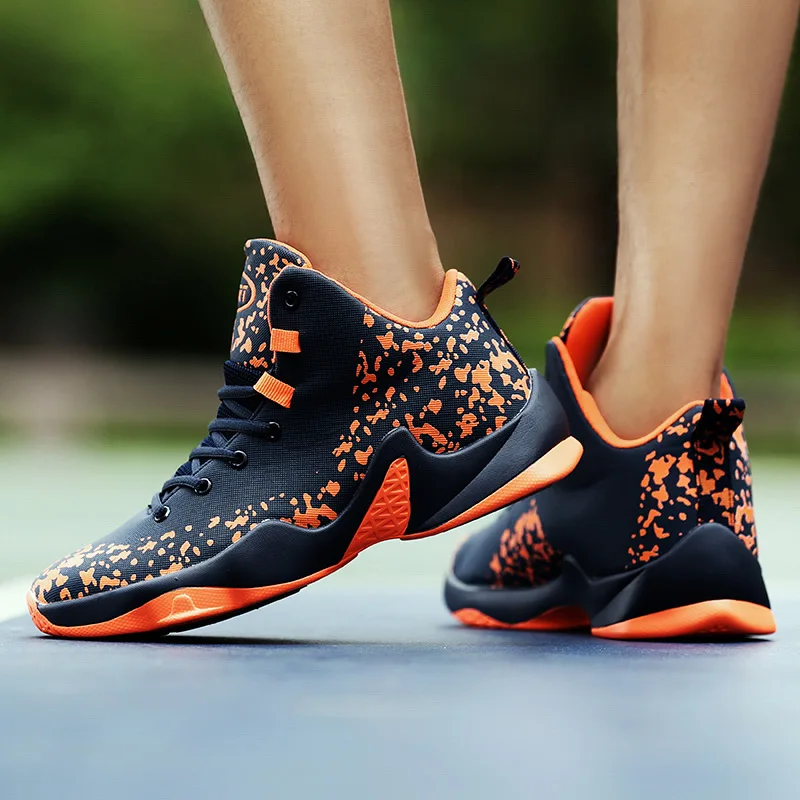 High-top zapatos de baloncesto de los hombres zapatillas de deporte respirables cesta homme amortiguación de Hombre zapatos de deporte al aire libre zapatos de baloncesto