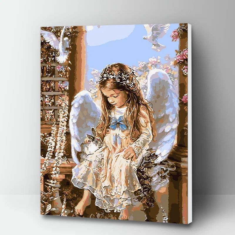 DIY холст масляные краски ing по номерам Ангел краска окраска искусство цифровой модуль фотографии украшения ремесла искусства для взрослых женщин детей