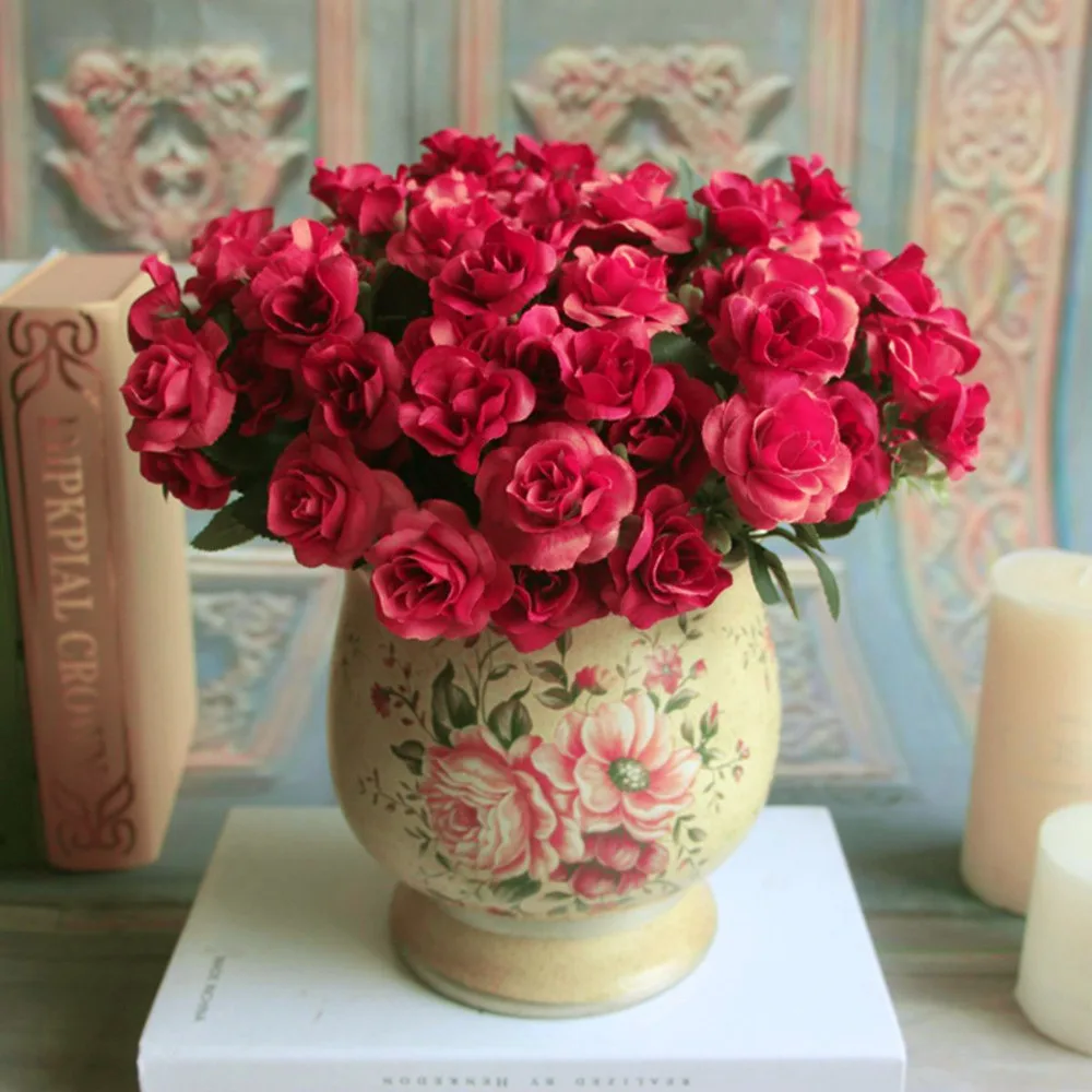 Silk Red Roses Centerpiece : Popular fake red roses buy cheap lots from