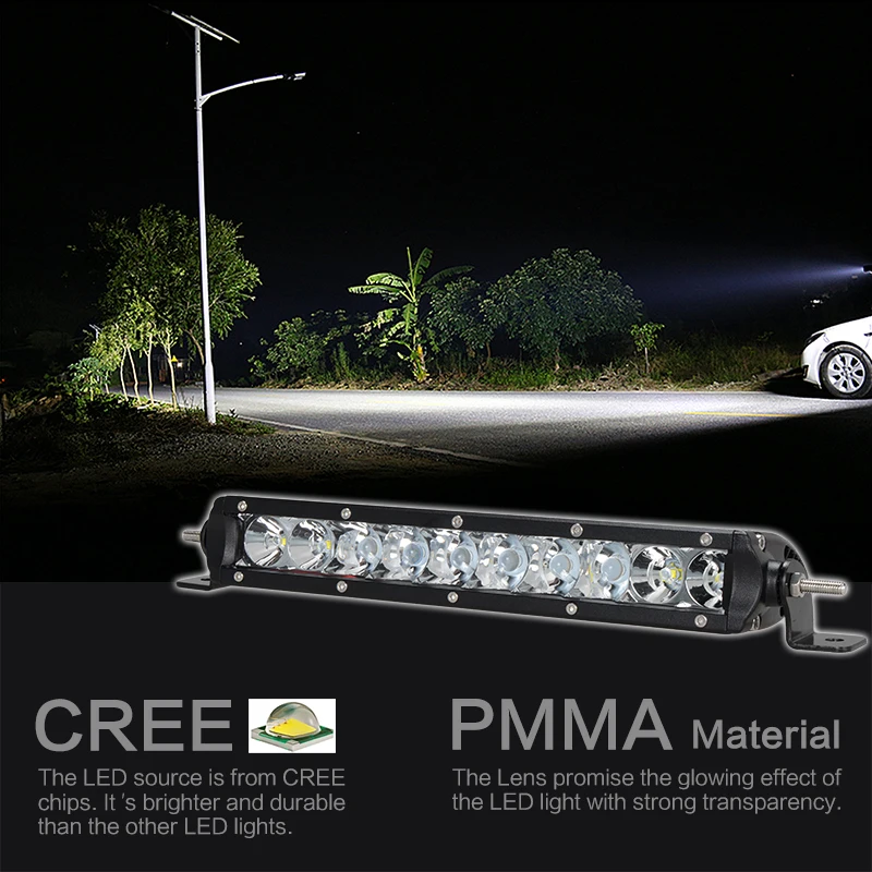 13 inch 3500LM 50W Cree LED Light Bar IP67 Flood Spot Combo For Marine Tractor Truck Boat ATV SUV 4x4 Working Drive Bar Light
