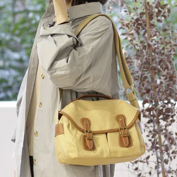 

New Fashion Women Messenger Bags Canvas England Style Flap Shoulder Bag Vintage Satchels Crossbody School Bag Khaki Green Black