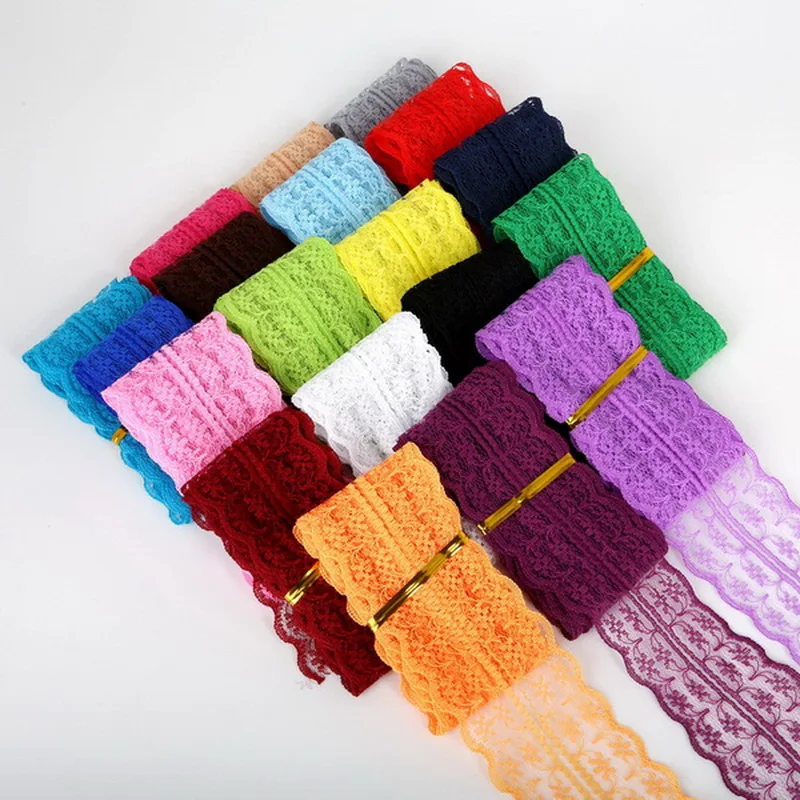 

New Lace Ribbon Decorative Lace Trim Fabric Wedding Craft DIY Sewing & Skirt Accessories Random mix color 12yards (1y per color)