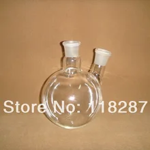 1000 мл, 24/29, 2-образным вырезом, с плоским дном, Стекло фляга, два горлышка, неделю в целом в зеленой стены, лабораторная стеклянная колба