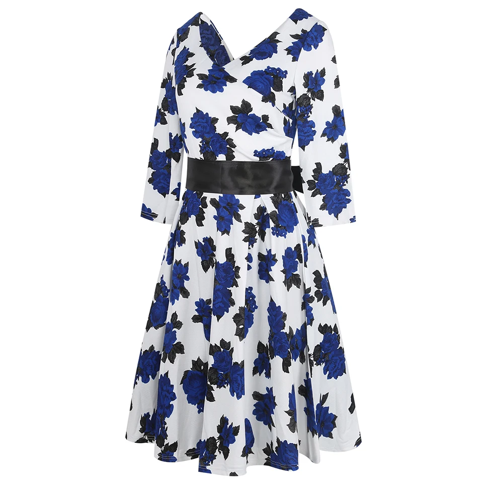 Женское элегантное платье с цветочным принтом и v образным вырезом на спине для