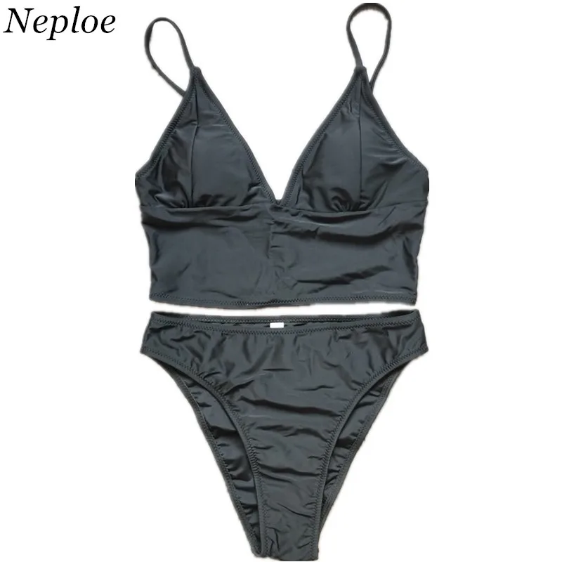 Neploe 2018 New Arrivals Sexy Women Bikinis European Solid Two piece