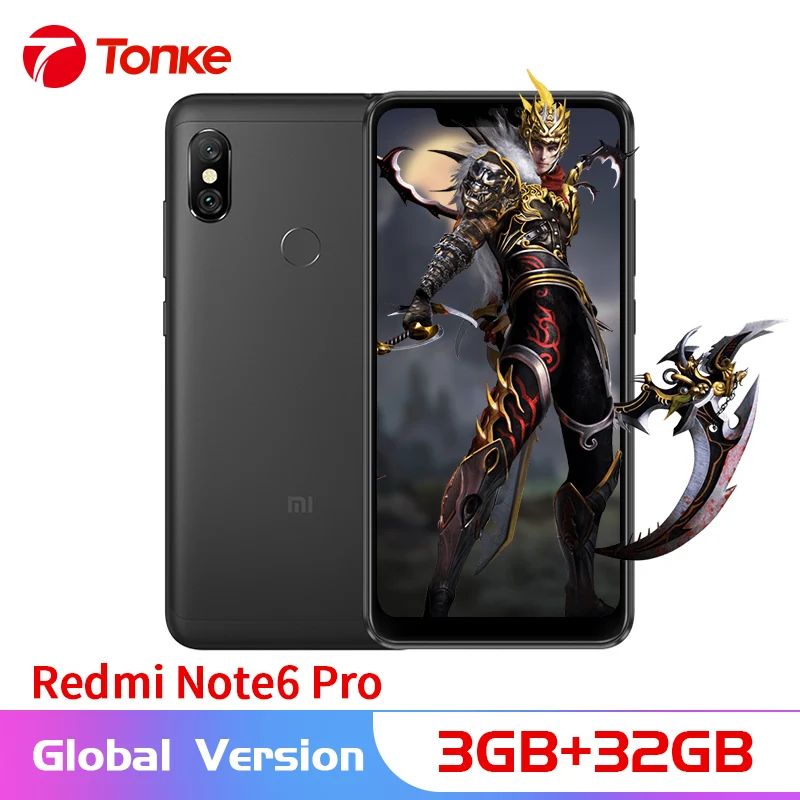 

Global Version Xiaomi Redmi Note 6 Pro 3GB 32GB 6.26" Notch Full Screen Dual Camera Snapdragon 636 Octa Core 4000mAh Fingerprint