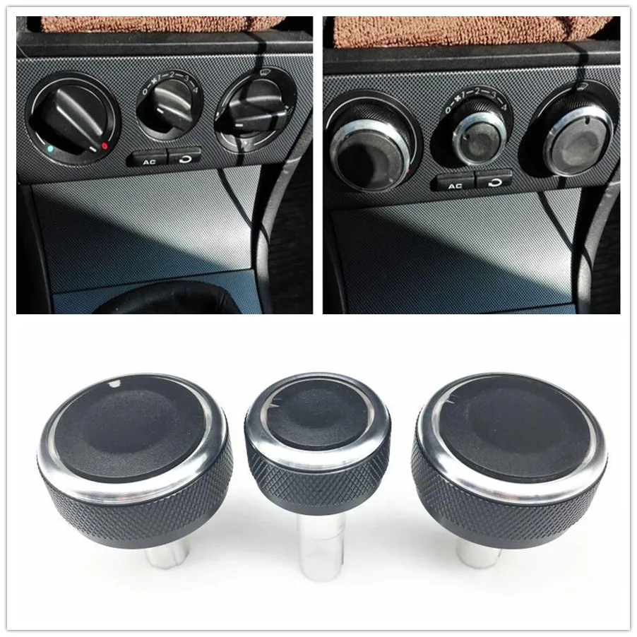 

3PCS Air Conditioning Knob Car Air Conditioning Heat Control Switch Knob For Skoda Superb Octavia MK1 AC Knob auto accessories