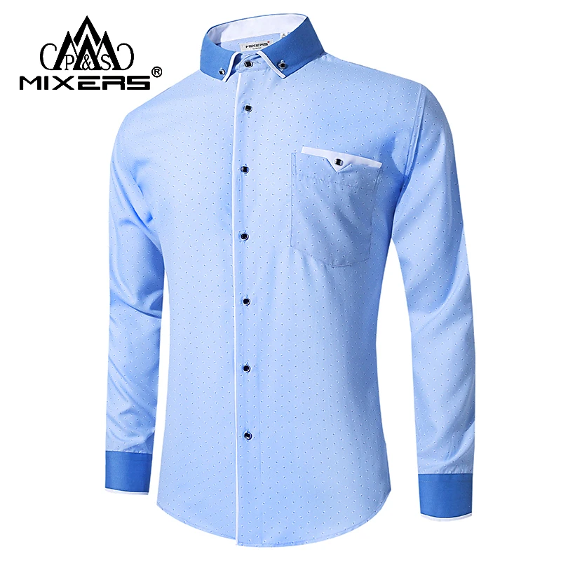 Бренд Новая синяя рубашка мужская с длинным рукавом синяя Повседневная сорочка мужская уютные рубашки мужские офисные сорочки