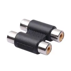 Черный twin/двойной RCA phono jacks проходной столярные разъем адаптера