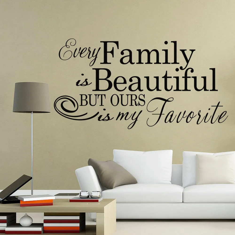 

Characters "Family Beautiful" Wall Sticker Living Room Removable wall stickers home decor decoracion PVC Black 57*110CM