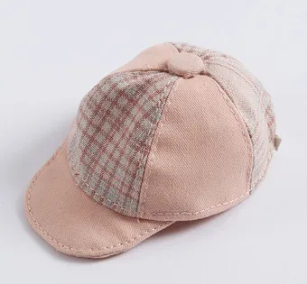 New 1/12Doll Hat ob11 Cap obitsu11 Hat(suitable for Ob11,obitsu11,gsc, molly - Цвет: pink plaid