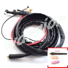 4 метра WP17FV TIG сварочный фонарь гибкий фонарик головка с газовым клапаном кожаный чехол газ и электричество раздельный