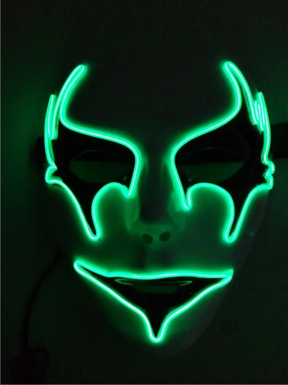 Клоун страшная маска Косплэй Led маска для костюма светодиодный провод для Хэллоуина Пурим карнавальное вечерние события