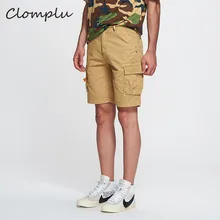 Clomplu мужские шорты-карго шорты для женщин Лето мульти-одежда с карманами Мужской сплошной Военная униформа Стиль застежка молния