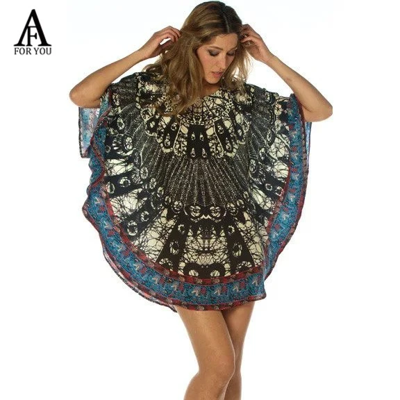 Mujer 2017 playa barroco imprimir gasa vestido Boho vestido de festa más tamaño robe femme|dress robe|robe femmeplus size dress - AliExpress