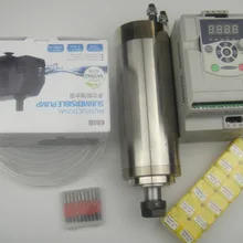 Комплект шпинделя 2.2KW Водяное охлаждение шпинделя+ 2.2KW Инвертор+ ER20 цанги+ водяной насос+ водопровод+ ЧПУ гравировочные Биты