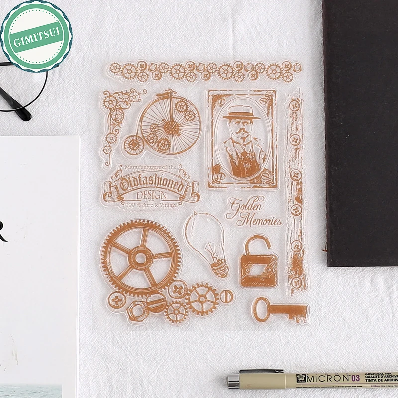 Vintage Travel Memory Edison Clear Silicone Stamp Card Making Scrapbooking Journal Art DIY Diary Photo Album Paper Craft Decor | Канцтовары