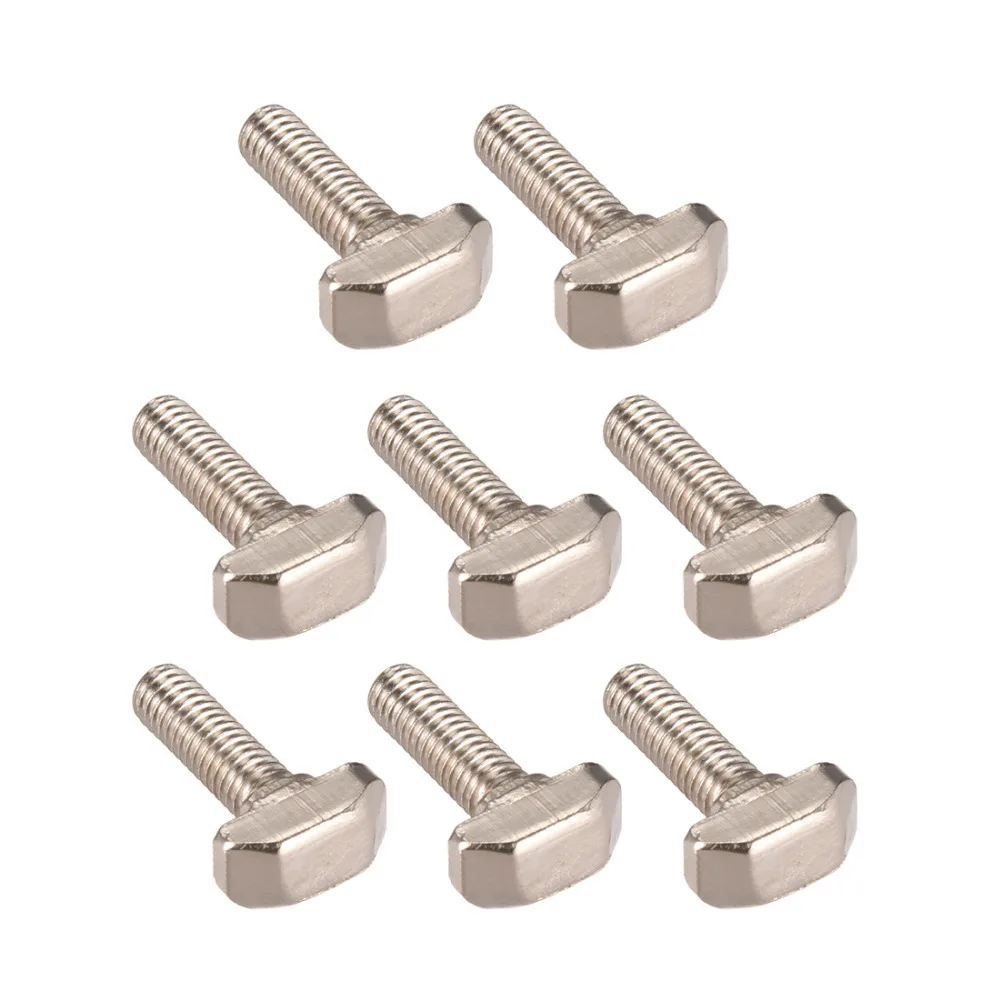 Uxcell 8Pcs Bolts M6 Thread 20mm T Slot Drop In Stud Sliding Screw Bolt Carbon Steel 30 Series