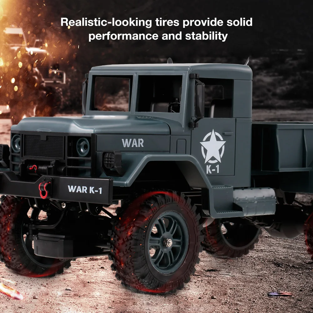 

WLtoys 124302 RC Car 1:12 2.4GHz 4WD Full-Scale Speed 1200G Load Military Off-road RC Cars Toys for Children Kids Toy