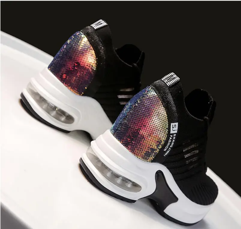 AGUTZM summer Mesh women's shoes lace up height increasing Vulcanized shoes woman wedges Breathable casual sneakers shoes Y621