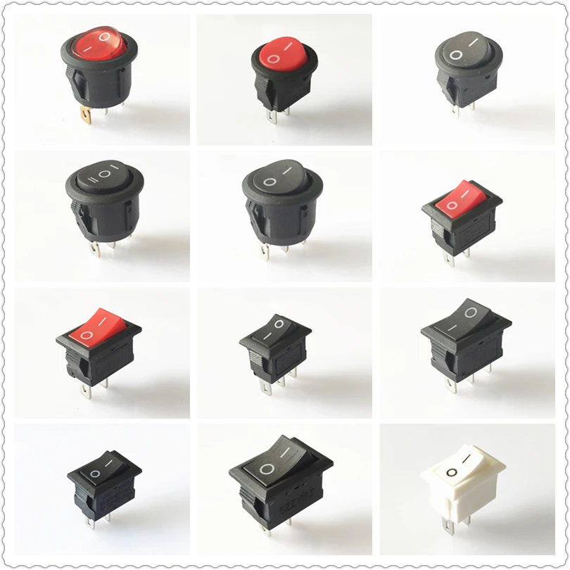 SPST KCD1 2PIN 3PIN на включение/выключение Круглый/кулисный переключатель квадратной