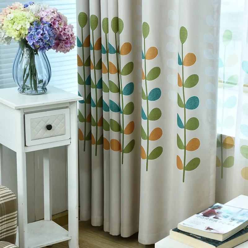 cartoon leaves curtains window curtains baby room children kids room princess finished blackout curtain for living - Blackout Shades For Baby Room cartoon leaves curtains window curtains baby room children kids room princess finished blackout curtain for living - Blackout Shades For Baby Room