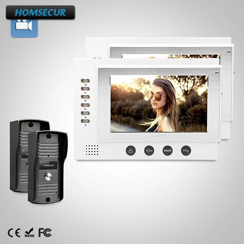 

HOMSECUR 7" Wired Video Door Phone Intercom System with Metal Case Camera (TC031 +TM701R-W)