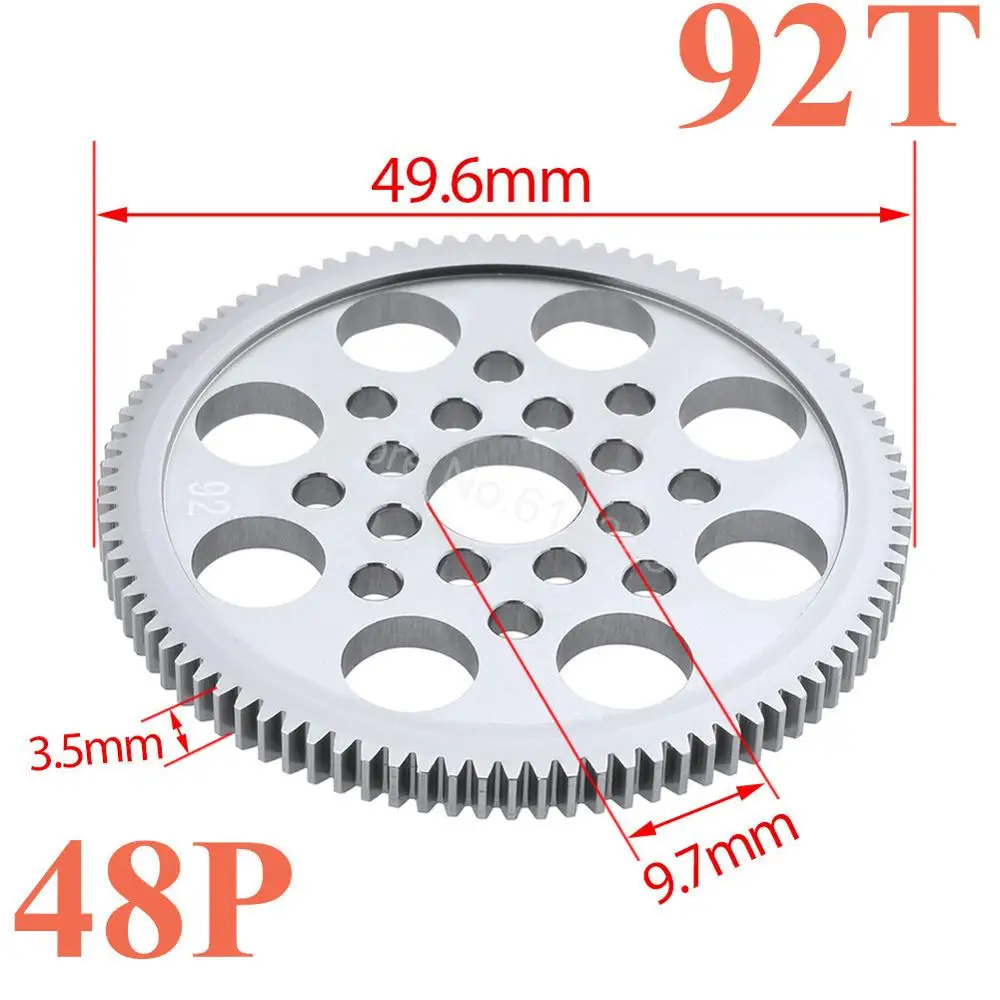 Металлическая Цилиндрическая Шестерня 48P 92T 85T 80T моторная Шестерня s 19T 20T 21T 22T 23T 24T 25T 26T для Sakura D3 XI Zero S 1:10 RC Drift автомобиль - Цвет: 92T Spur Gear