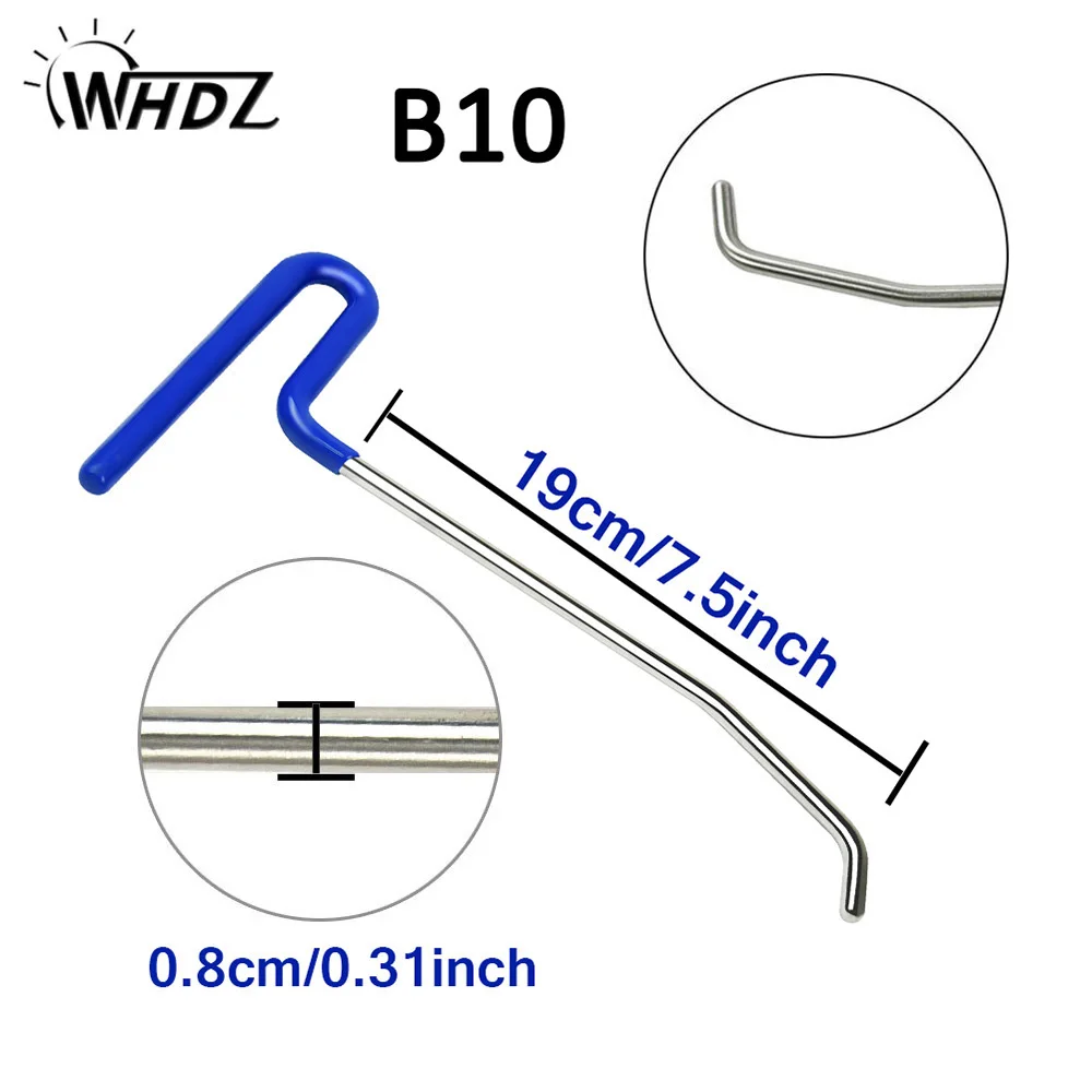 

WHDZ PDR tools PDR Rods Hooks 0.85ft length Car Crowbar auto body Dent repair tools for Hail Damage Door Dings Removal PDR (b10)