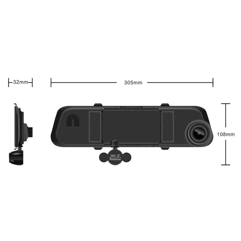 4 дюйма Full Hd 1080P 140 градусов Автомобильный видеорегистратор зеркало заднего вида с
