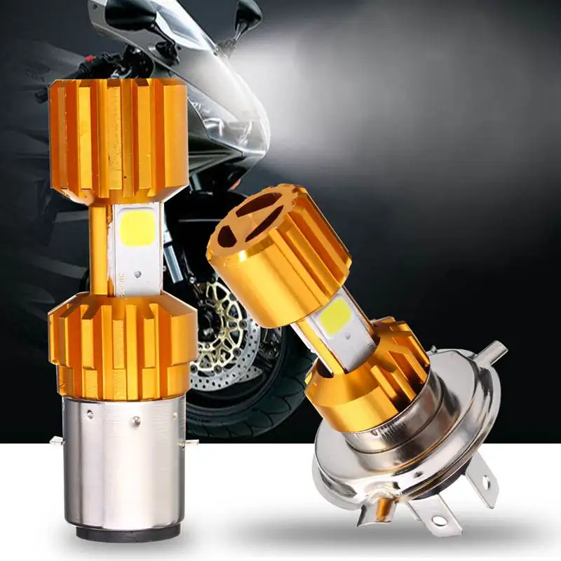 12V 24V Motorcycle Headlight 18W BA20D/H4 COB LED Motorcycle Bike Hi/Lo