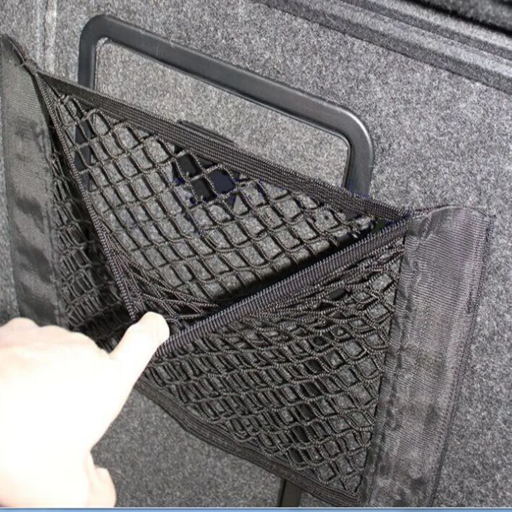 Car Boot Cargo Net Magic Sticker Luggage Mesh Oganizer Bag Fit For