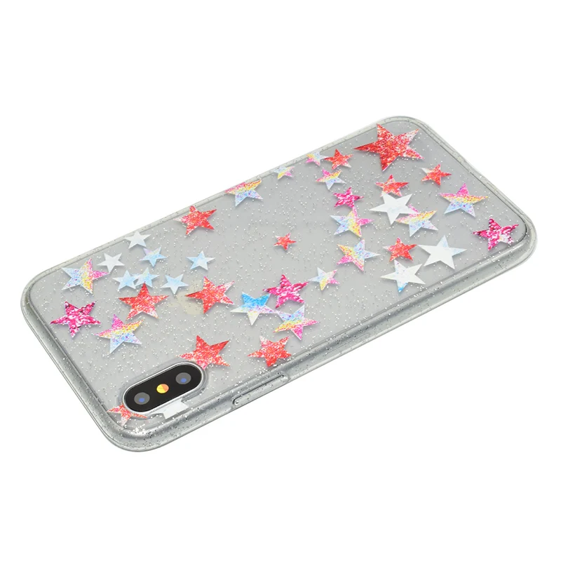 Cute cartoon glitter silicone case iphone x (26)