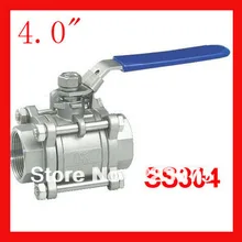 Новое поступление 4," CF8 SS304 из нержавеющей стали BSP 1000WOG шаровой клапан из 3 предметов: боди Полный Порты и разъёмы для воды, масла и газа