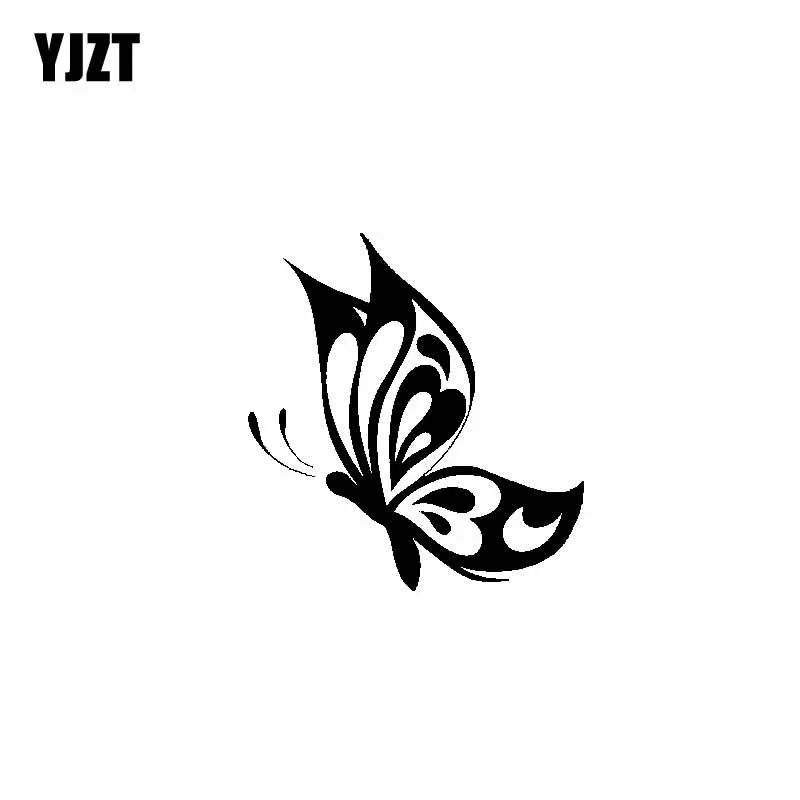

YJZT 15CM*15.8CM Dazzling Butterfly Beautiful Vinyl Decal Car Sticker Black/Silver C19-0500