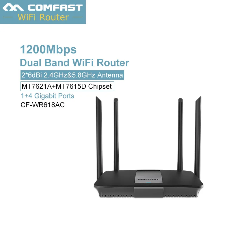 

comfast 1200Mbps Gigabit WiFi Router 2.4G 5GHz WiFi Repeater 128MB DDR 1*10/100/1000 Lan Wan USB 2.0 Dual Band Wireless Router