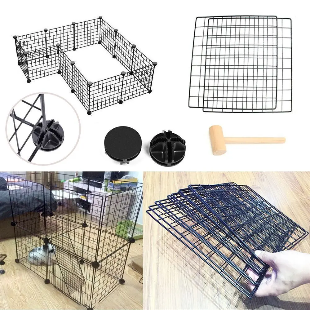 10Pet Playpen Bunny Cage Fence  DIY Small Animal Exercise Pen Crate Kennel Hutch for Guinea Pigs & Rabbits Upgrade Version