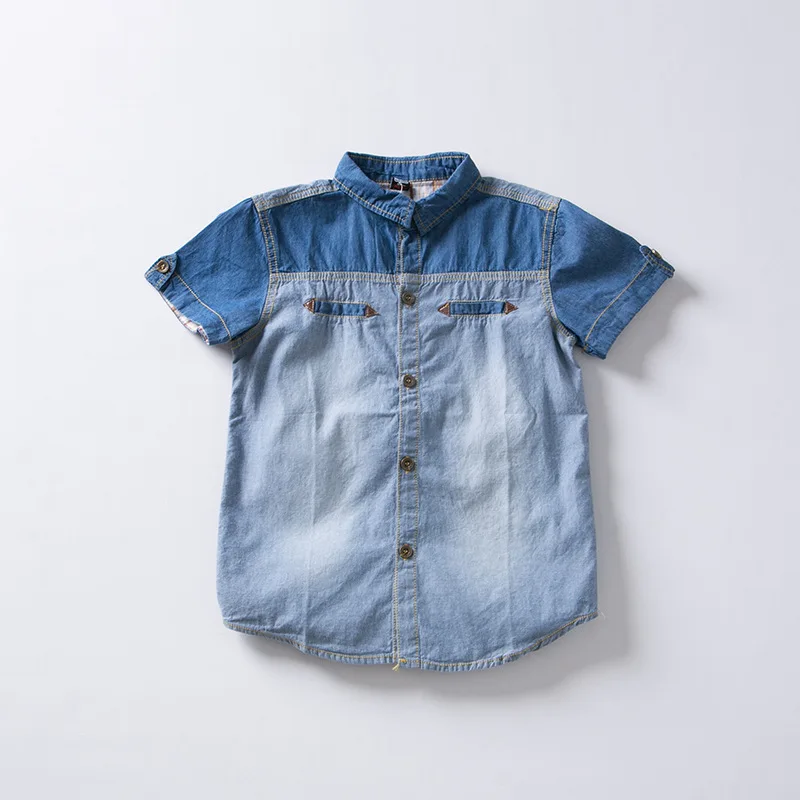 Boys Denim Long Sleeves Shirt Cotton Blouses 2018 New Spring Summer