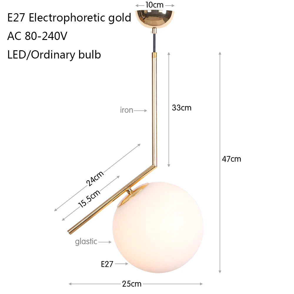 Современная Личность Сферический стеклянный абажур подвесной светильник E27 220V светодиодный подвесной светильник 5 стилей светильник для спальни фойе Кабинета кафе